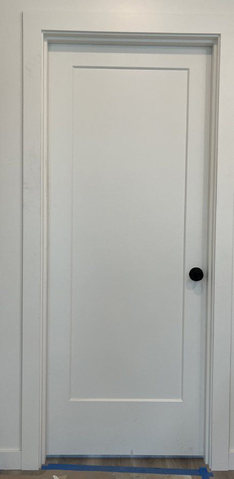 White 1-panel Craftsman interior door