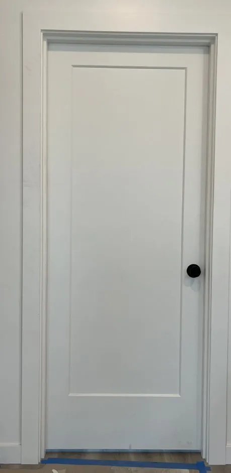 White 1-panel Craftsman interior door