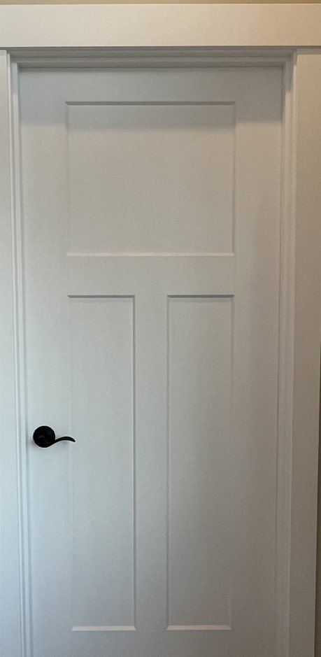 White 3-panel Craftsman interior door