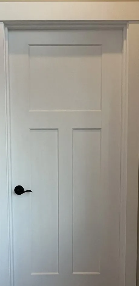 White 3-panel Craftsman interior door