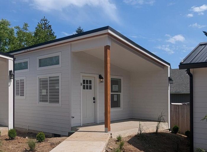 Enclosed shed-roof extension