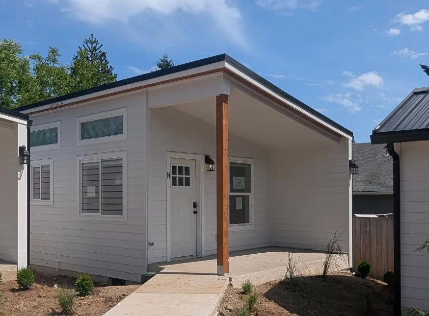 Enclosed shed-roof extension