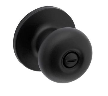 Matte-black door knob
