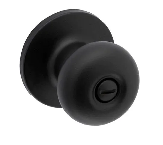 Matte-black door knob