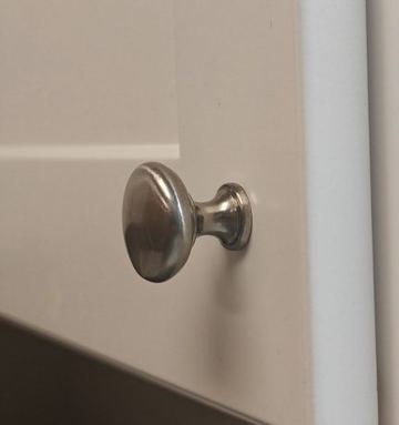 Brushed-nickel cabinet knob