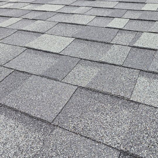 Gray composite shingle roofing