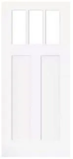 White Craftsman door with three top lites