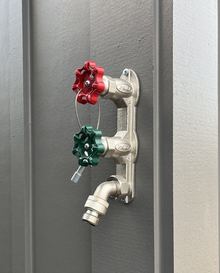 Hot and cold exterior hose bibs