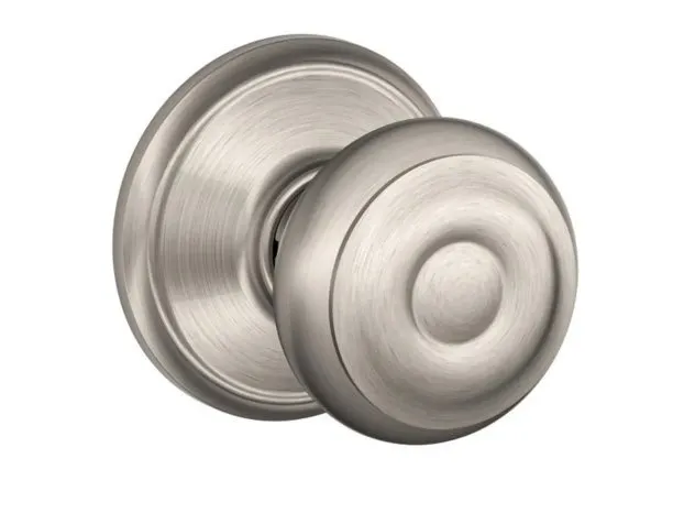 Brushed-nickel door knob
