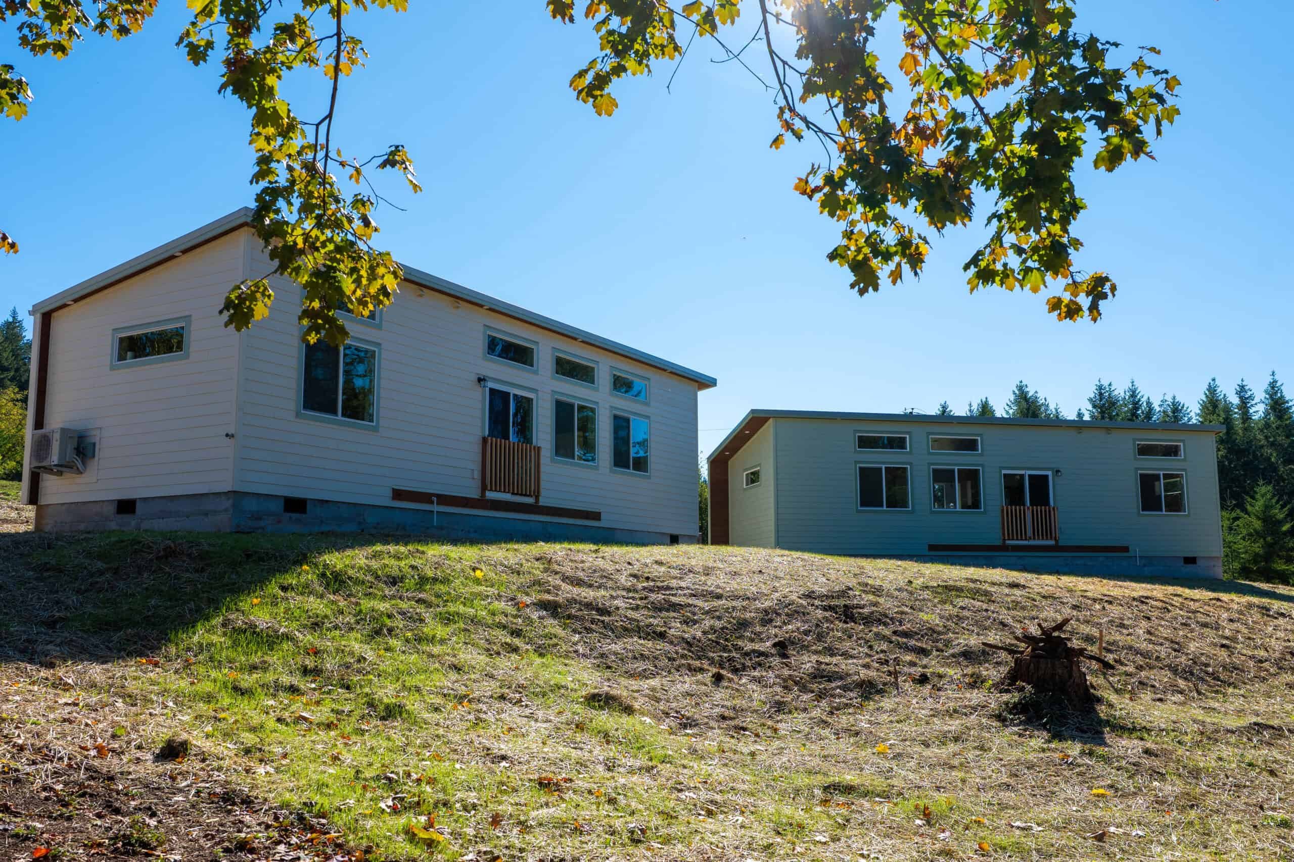A finished Wolf home set on its Pacific Northwest property