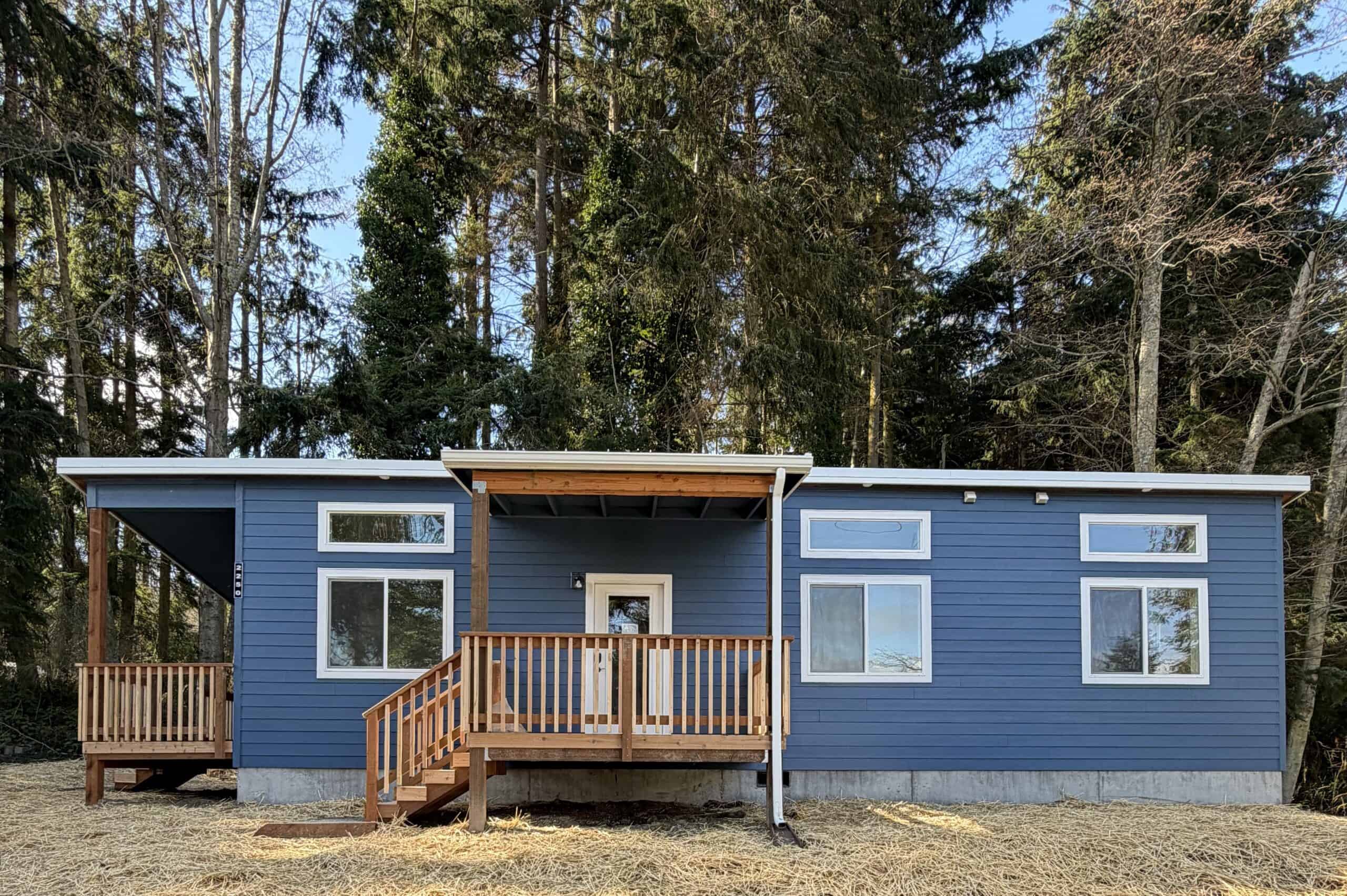 A completed Wolf Industries Model F home on a Northwest property