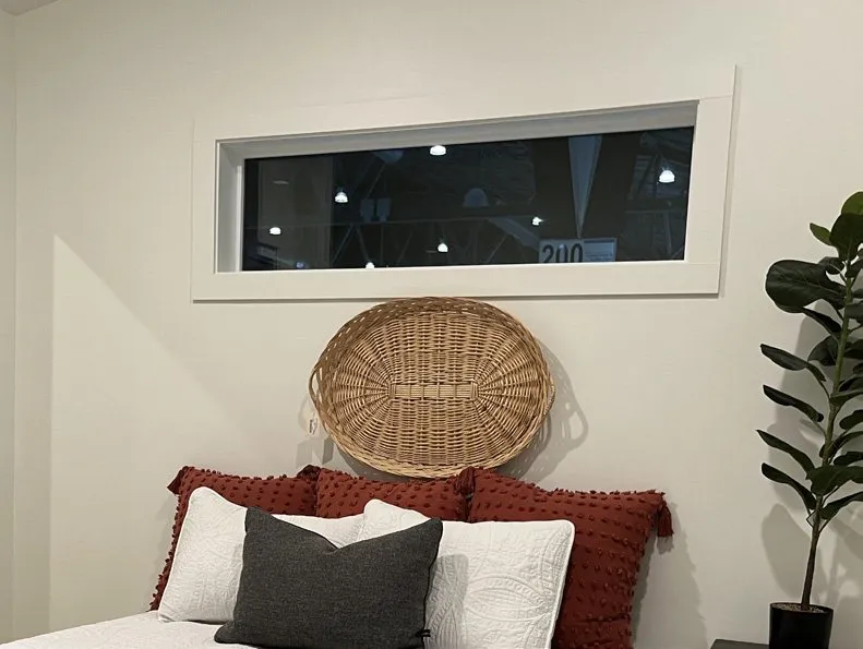 Bedroom with walls and trim in one color
