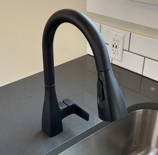 Black pull-down faucet
