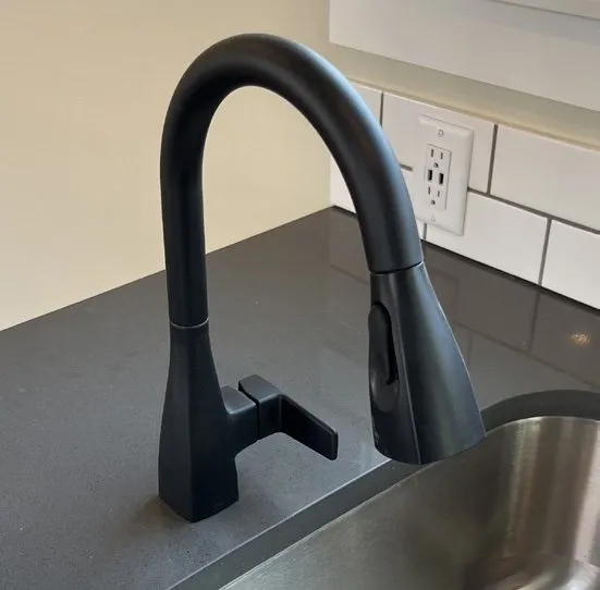 Black pull-down faucet