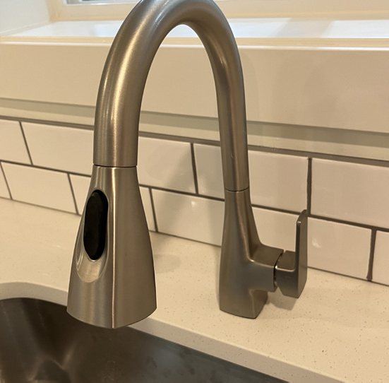 6-inch white subway tile backsplash