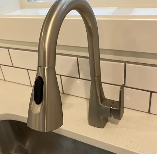 6-inch white subway tile backsplash