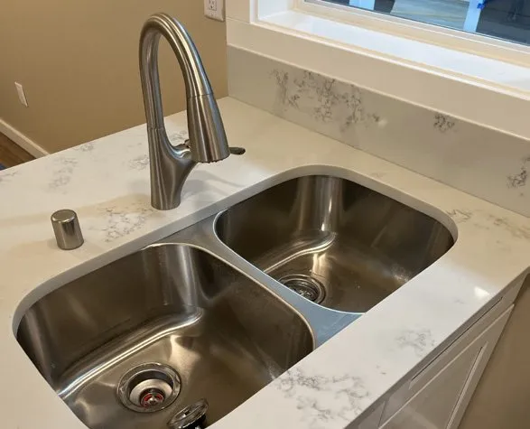 Stainless undermount double sink
