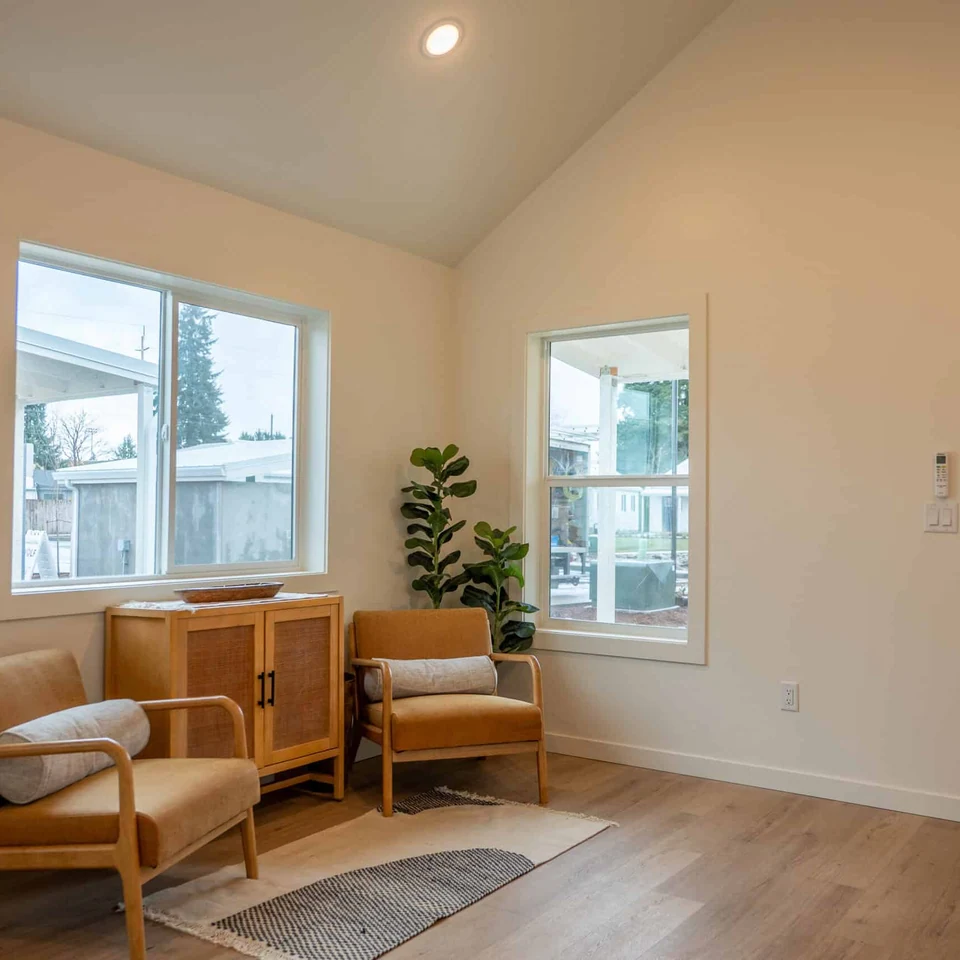 Living Room in a Wolf Model F home at Orchards District Cottages