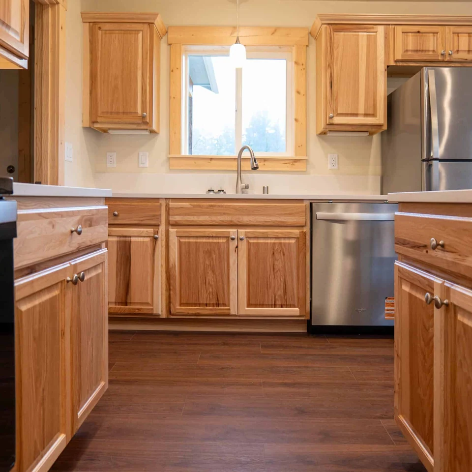 Hickory cabinets in Wolf Model I home.