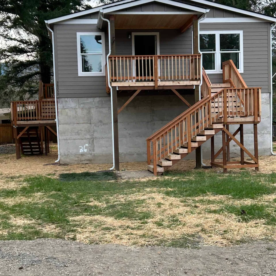 Custom elevated foundation for a Wolf Model I modular home in Snoqualmie WA