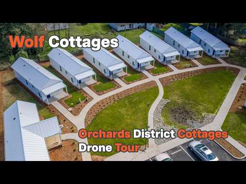 A modular cottage community now renting