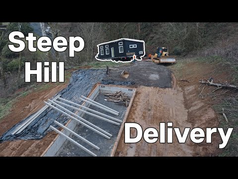A challenging delivery up a steep gravel driveway