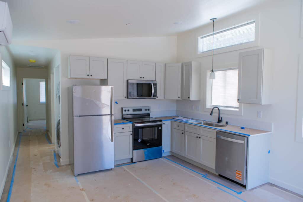 Wolf Model F kitchen in progress at Image District Cottages.