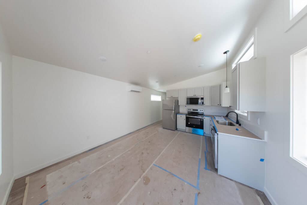 Wolf Model F kitchen in progress at Image District Cottages.