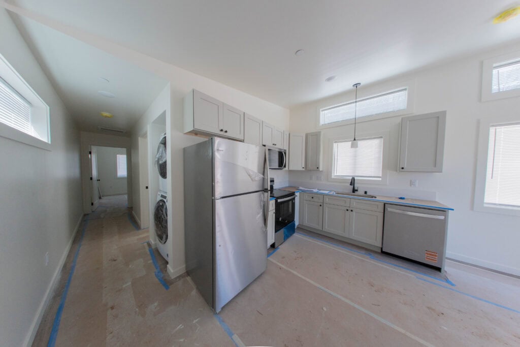 Wolf Model F kitchen in progress at Image District Cottages.