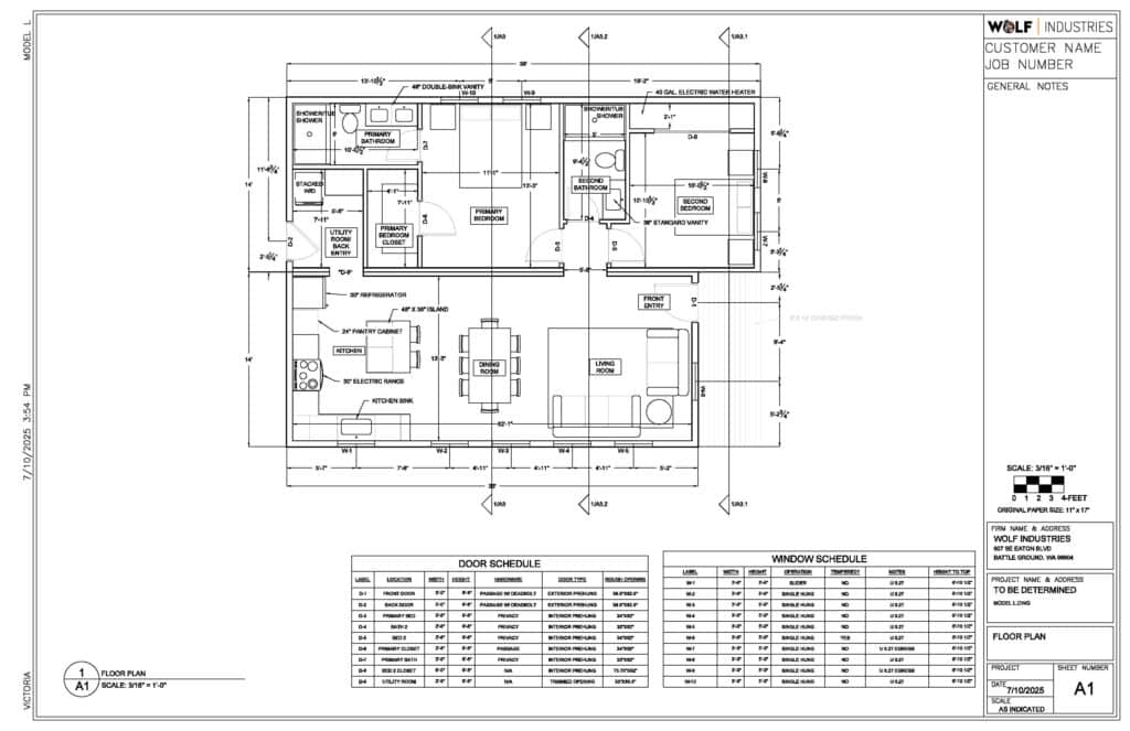 Wolf Model L floor plan. 