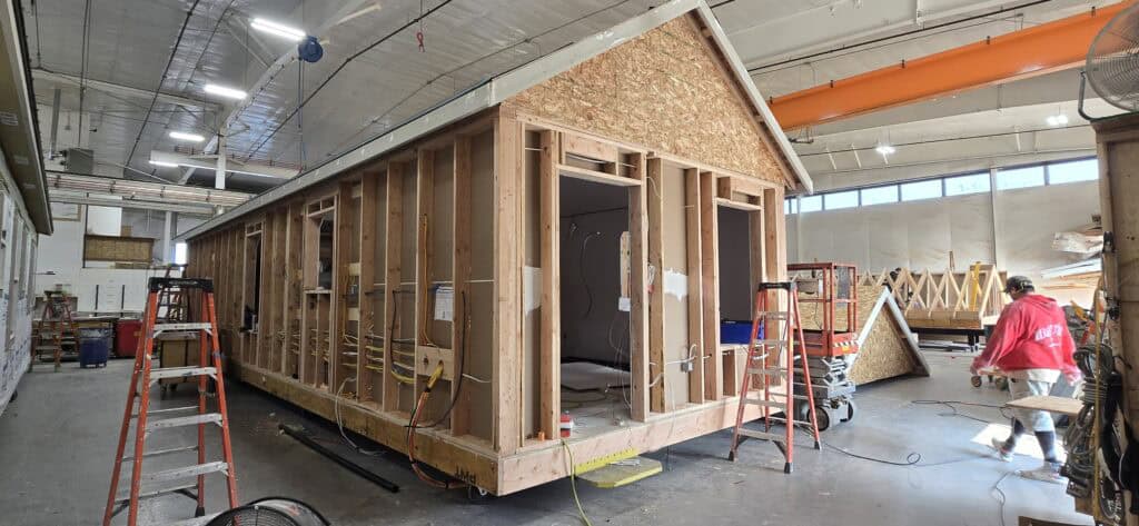 Wolf Model F cottage being produced in their factory in Battle Ground WA. 
