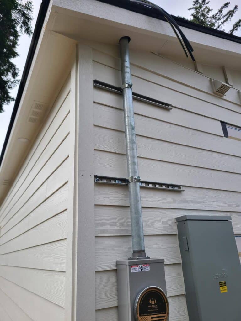 Wolf Modular home electrical connection box waiting to be hooked up on site. 