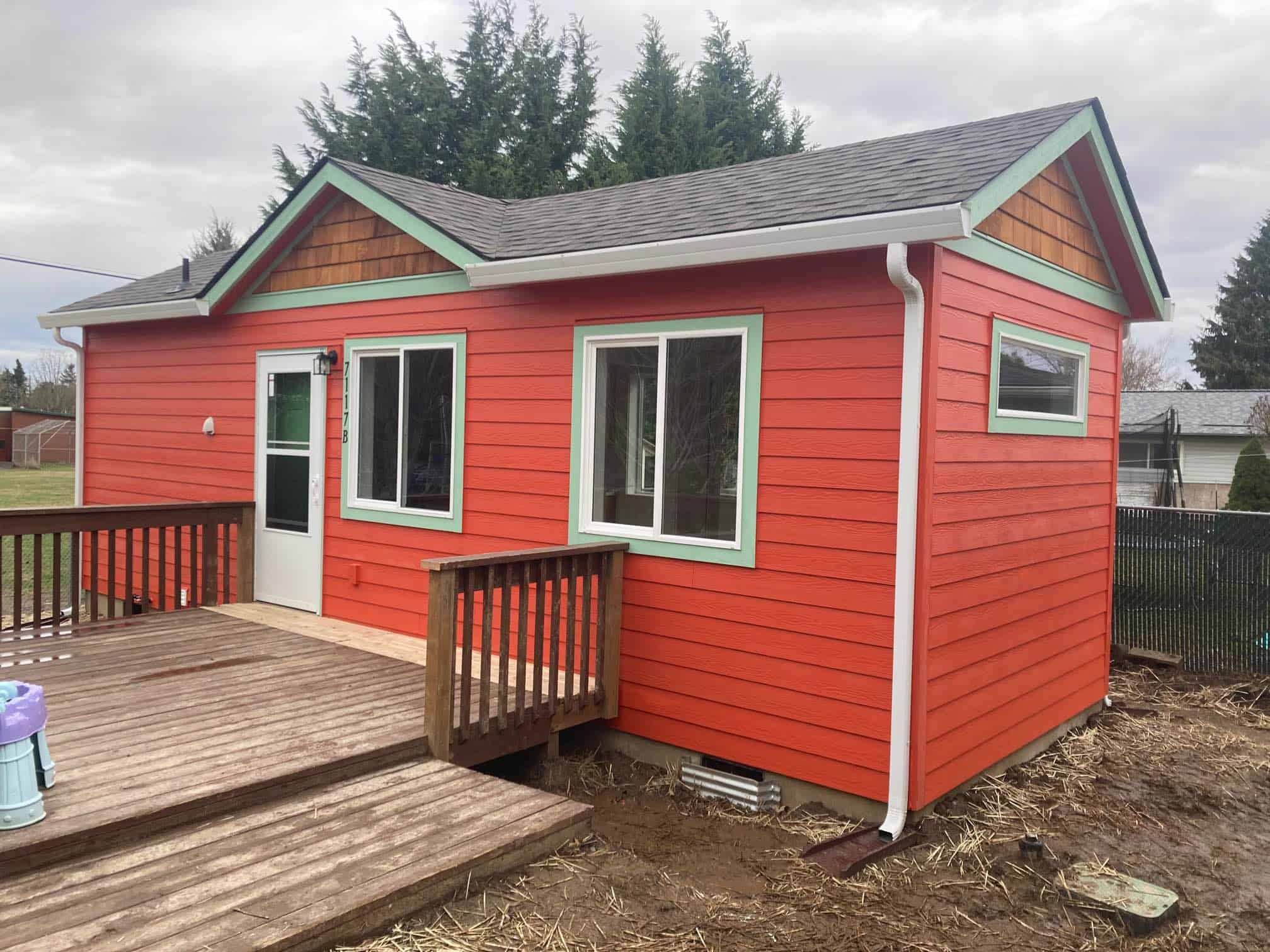 Red and green Model B Wolf Home.