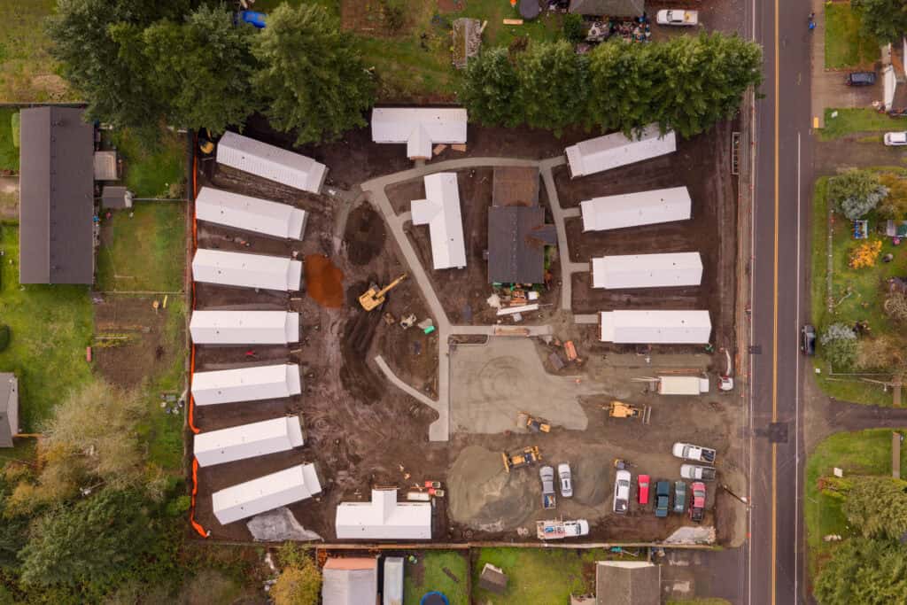 Drone Shot of Orchards District Cottages Under Construction 5