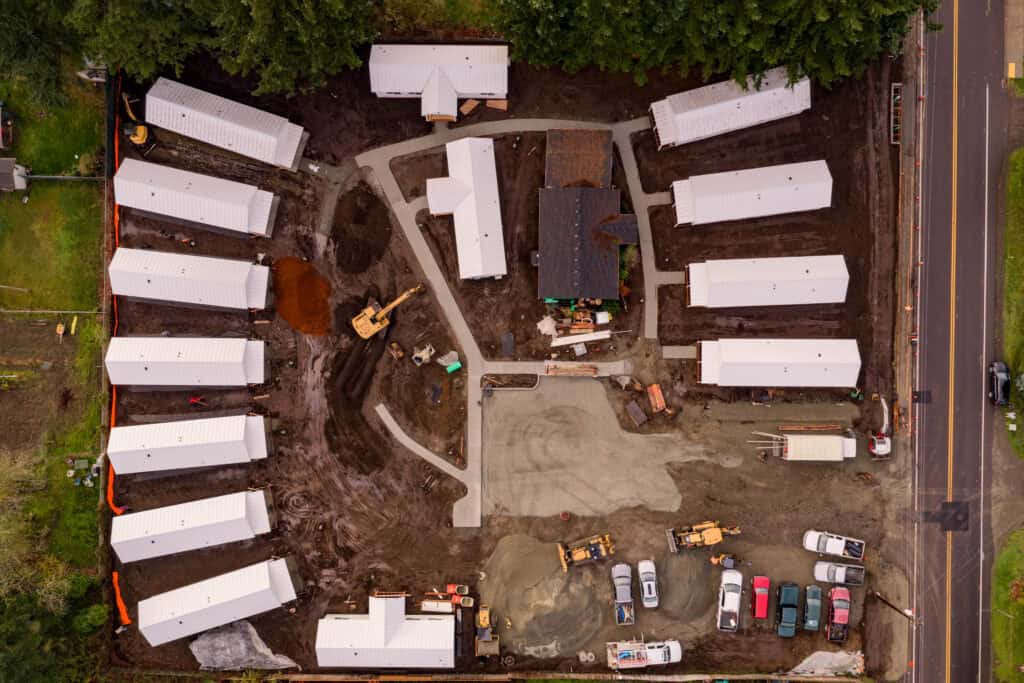 Drone Shot of Orchards District Cottages Under Construction 2