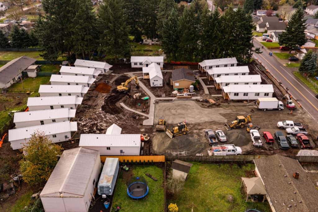 Drone Shot of Orchards District Cottages Under Construction