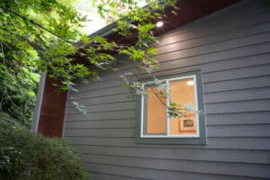 Exterior soffit lighting on a Wolf Model E home.