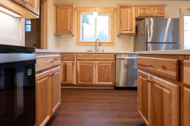 Hickory cabinets in Wolf Model I home.