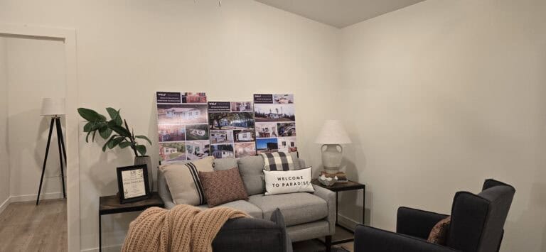 Living room in a Wolf Model E home.