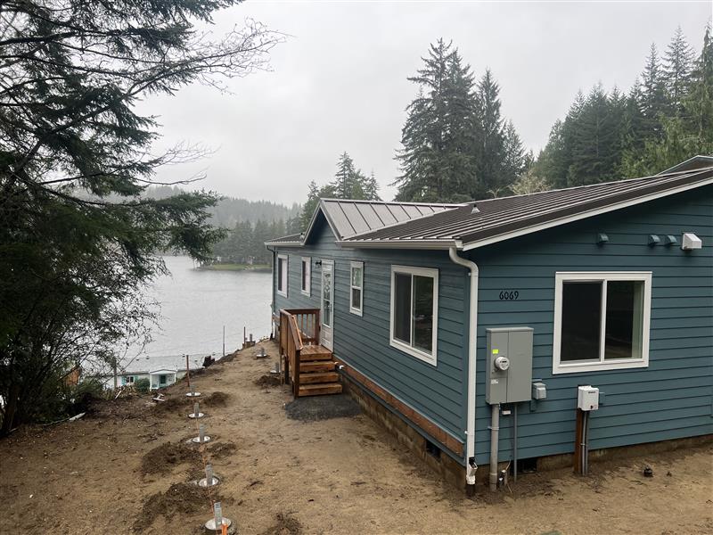 Lake view from a Wolf Model I modular home in Florence OR