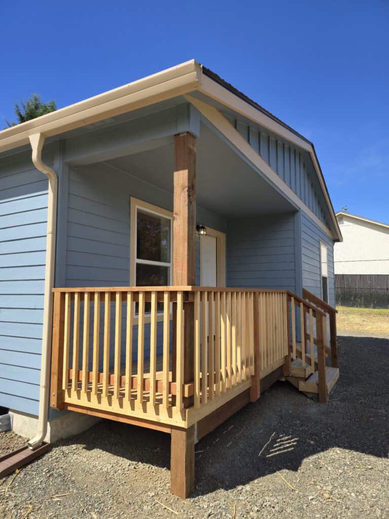 Front Covered Porch on a Wolf Model L ADU
