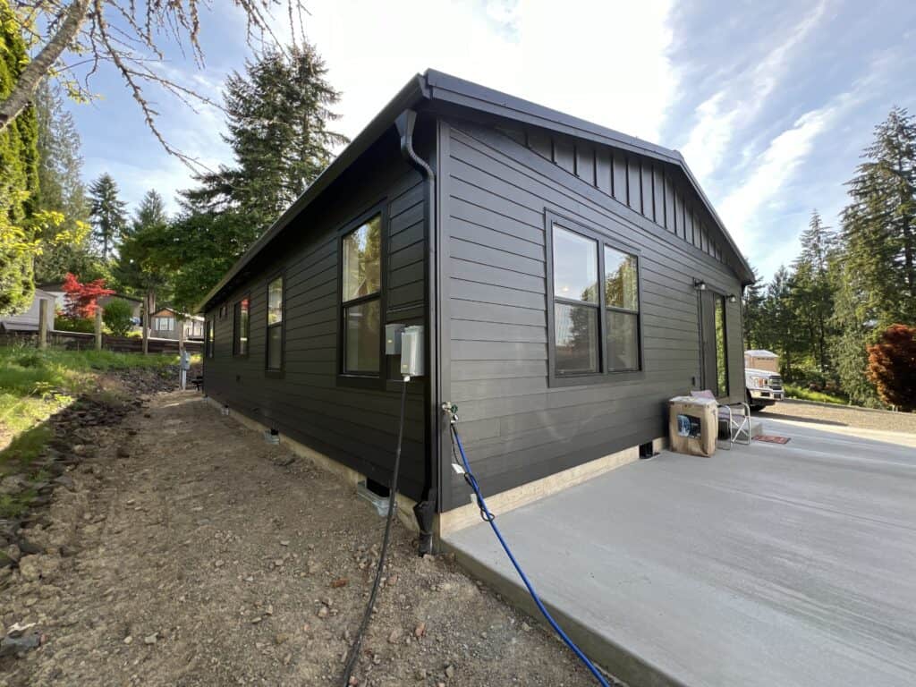 Black Wolf Model I modular home Mossy Rock WA.