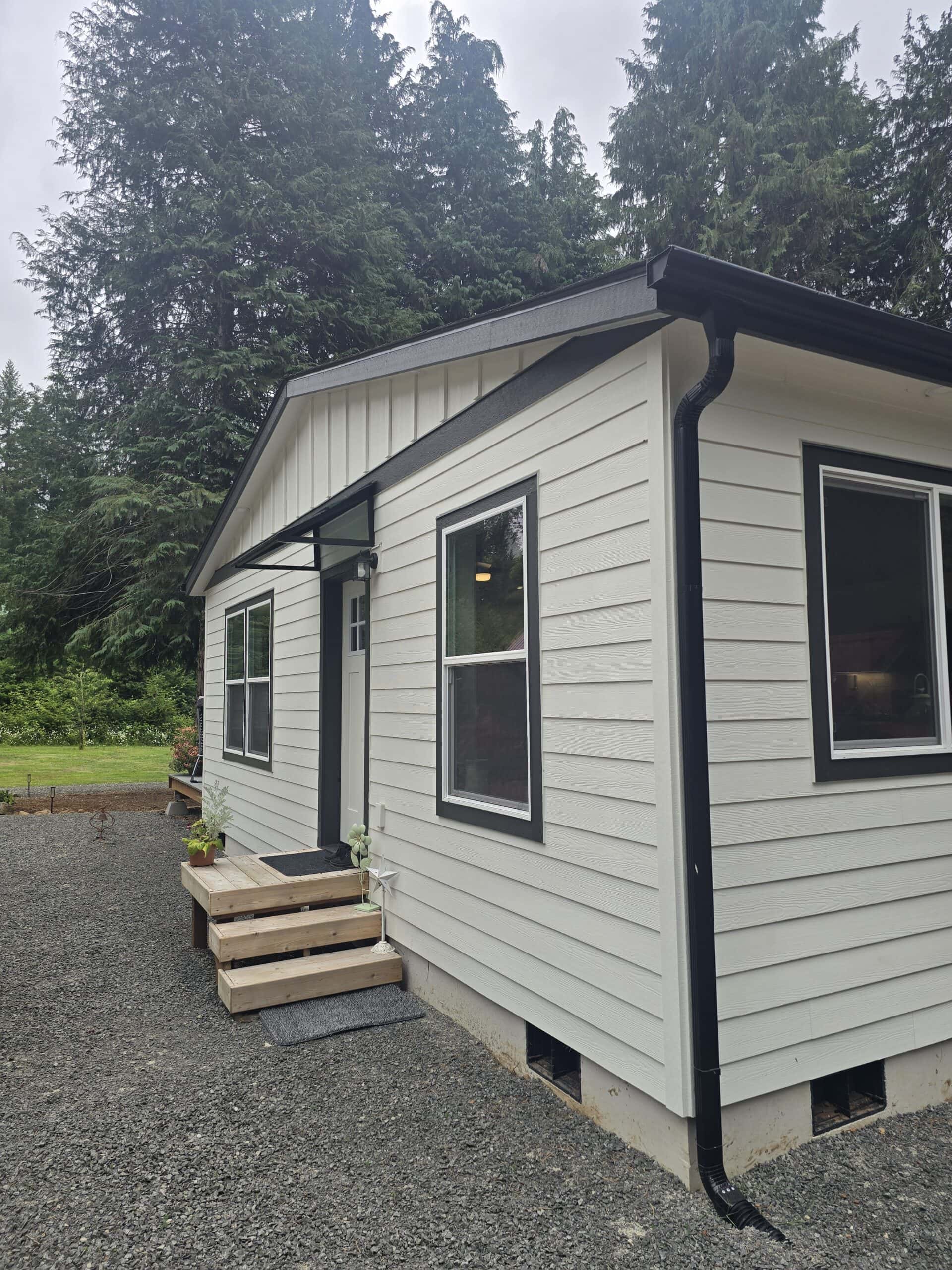 Front door on a Wolf Model I modular home.